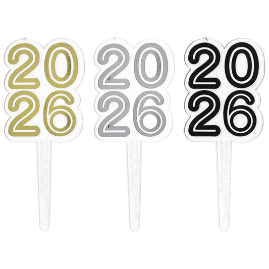 Class of 2026 Cupcake Picks – DecoPics Cupcake Toppers, 12 Count