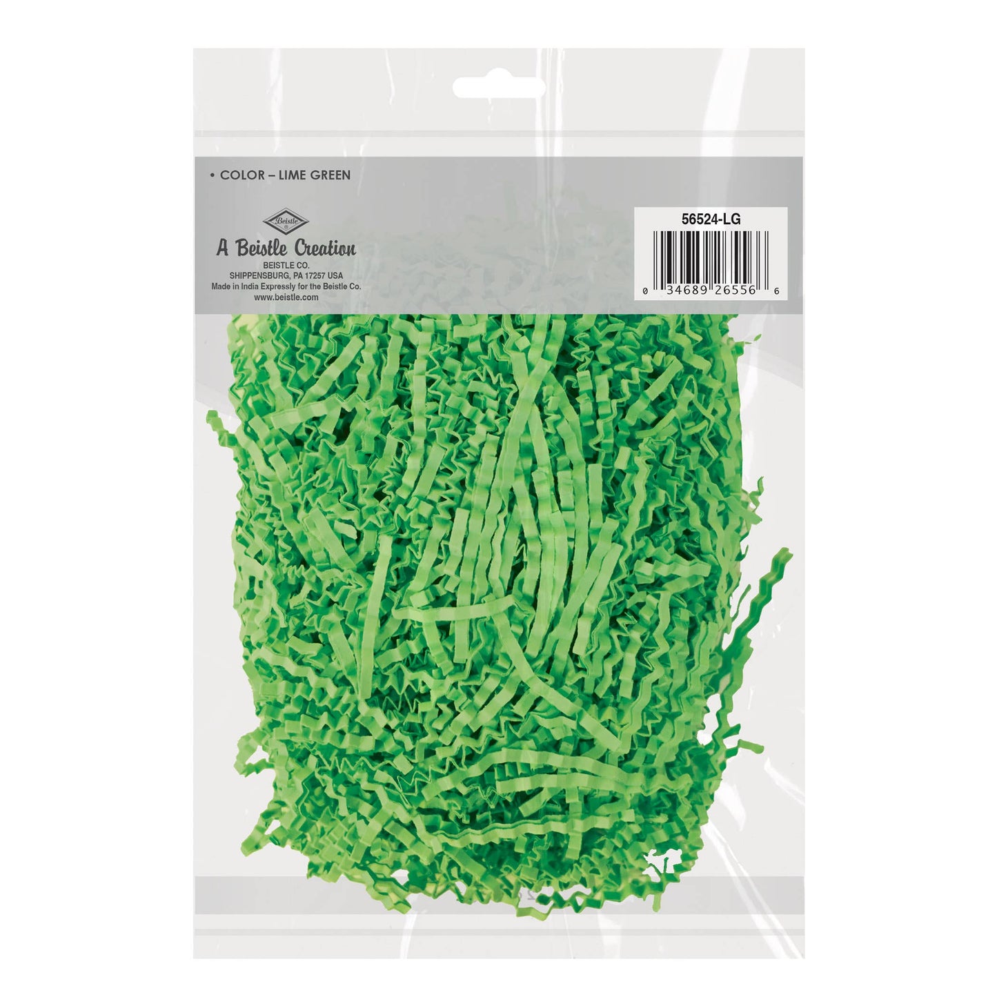 Lime Green Crinkle Paper Shreds 2 oz Bag
