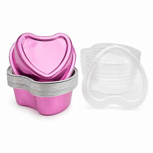 Heart-Shaped Foil Baking Cups, 12 Count | Pink