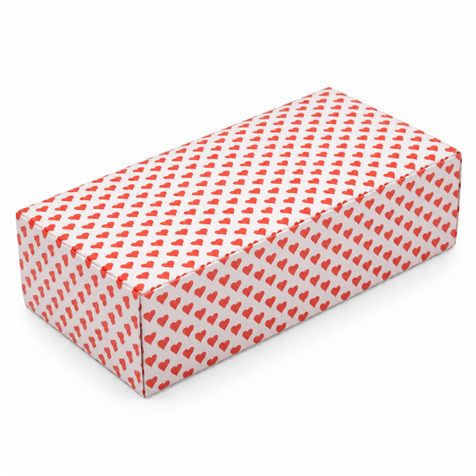 Red Heart Print Candy & Chocolate Boxes – 1 lb Gift Boxes, 5 Pack