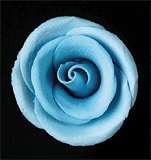 Gum Paste Rose Medium 2in Blue 4-Count