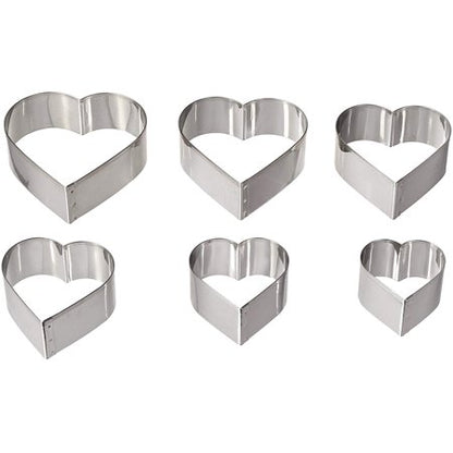 Heart Cutters Plain 6pc Set