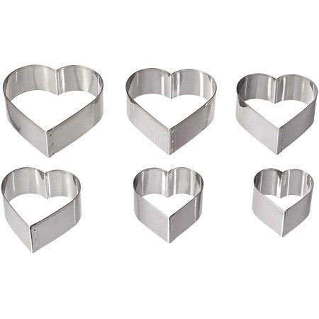 Heart Cutters Plain 6pc Set