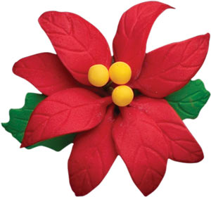 Gum Paste Poinsettia 3in Red 1-Count