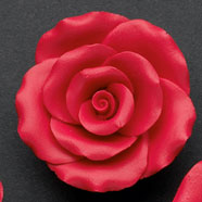 Gum Paste Rose  Large 2in  Red  1-Count