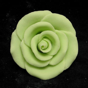 Gum Paste Rose  Large 2in  Green  1-Count