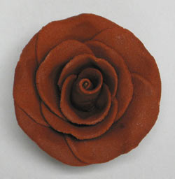 Gum Paste Rose Large 3in Brown 4-Count