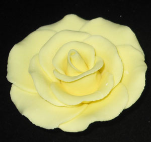 Gum Paste Rose XL 3in Yellow 1-Count