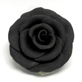 Black Rose XL Gum Paste Flower 3in 1-Count Cake Decoration Gumpaste Rose