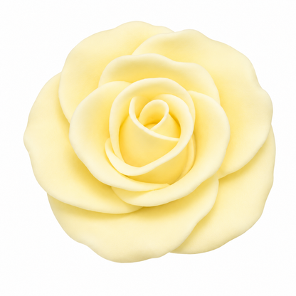 Yellow Large Gum Paste Roses 2 Inch Edible Cake Decorations – 2 Count