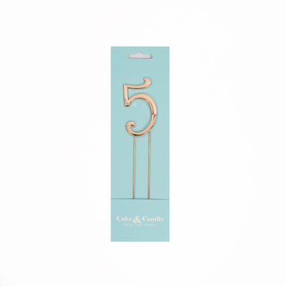 Birthday Cake Topper Number 5 Rose Gold 2.75in