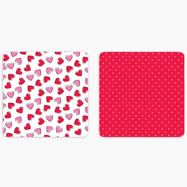 Grease-Proof Valentine Cookie Backer Boards – Hearts & Polka Dots 25 count