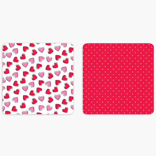 Grease-Proof Valentine Cookie Backer Boards – Hearts & Polka Dots 25 count