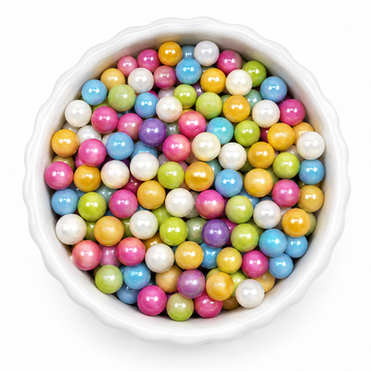 Rainbow Candy Pearls 8mm - Edible Cake Decorating Pearls, 2 oz