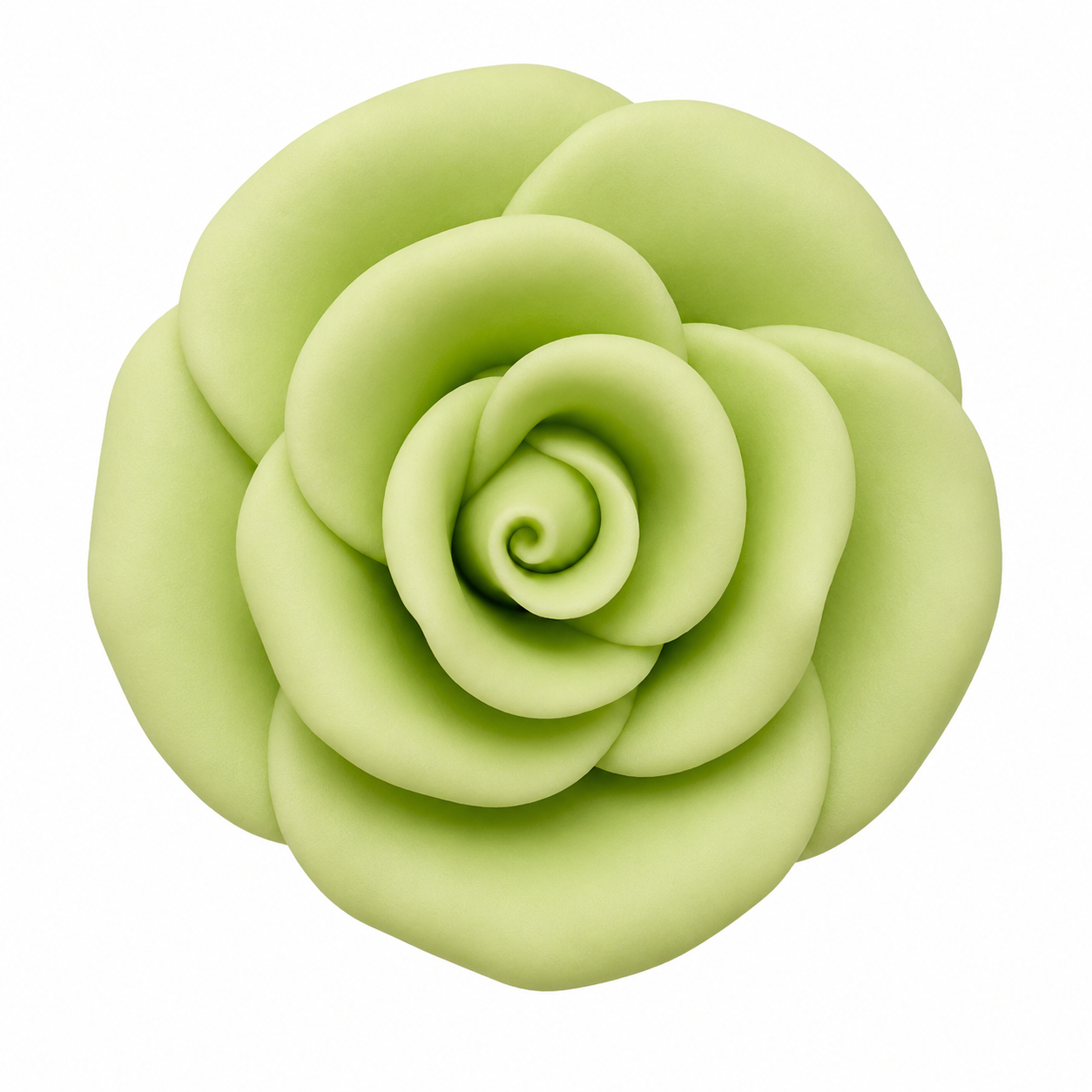 Green Large Gum Paste Rose 2 Inch Edible Cake Decoration – 1 Count