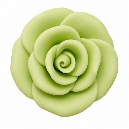 Green Large Gum Paste Rose 2 Inch Edible Cake Decoration – 1 Count