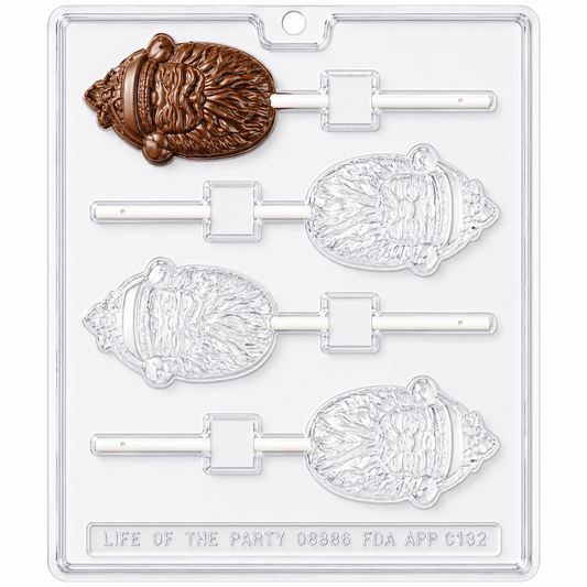 Smiling Santa Head Chocolate Candy Lollipop Mold