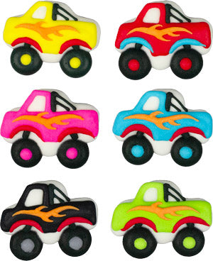 Hot Rod Trucks Icing Topper Assortment 6 Count