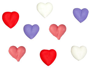 Edible Decorations Royal Icing Mini Hearts 1/2in 12-Count