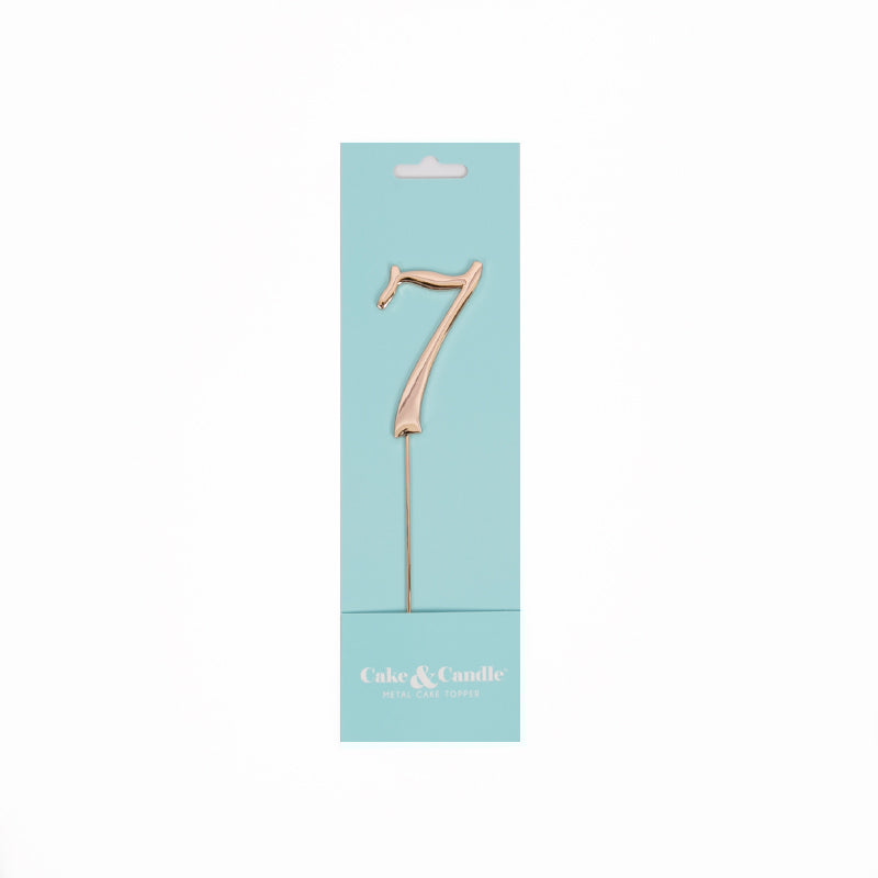 Birthday Cake Topper Number 7 Rose Gold 2.75in
