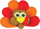 Edible Decorations Mini Turkey Heads With Feathers 5 Count