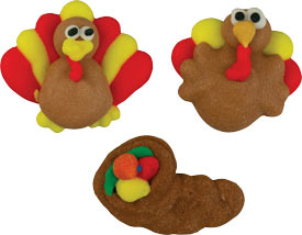 Edible Decorations Mini Thanksgiving Assortment 10 Count