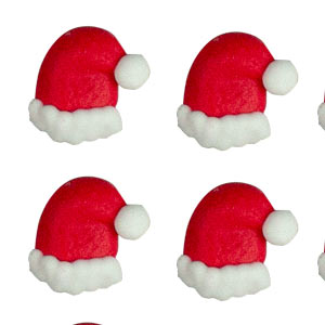 Edible Decorations Mini Santa Hats 12 Count