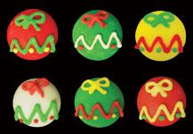Edible Decorations  Mini Christmas Ornaments 6 Count