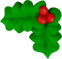 Edible Decorations Holly & Berry 10 Count