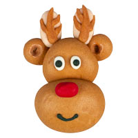 Edible Decorations Reindeer With Red Nose 6 Count