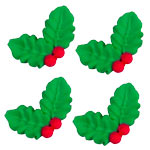 Edible Decorations Tiny Double Holly & Berry 1/2 Inch 12 Count