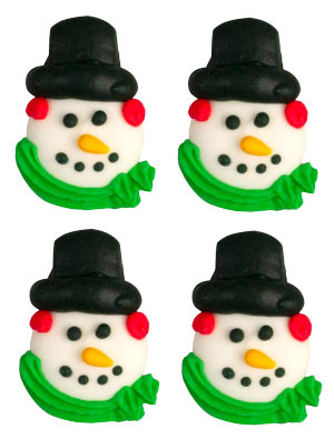 Edible Decorations Tiny Snowman Head 3/4 Inch 12 Count