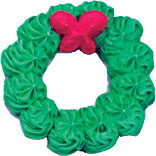 Edible Decorations Christmas Wreath 2 Inch 3 Piece