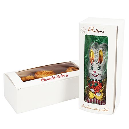 White Gift Bakery Box With Window 5 pack