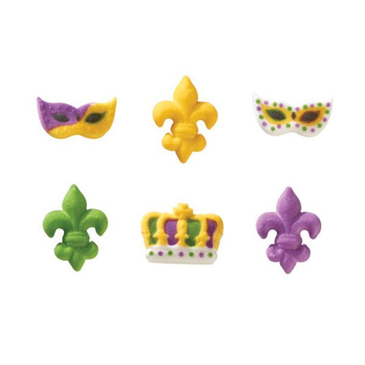 Edible Decorations Mardi Gras 1.25in 12-Count
