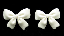 Edible Decorations Fondant Bows White 3 Count