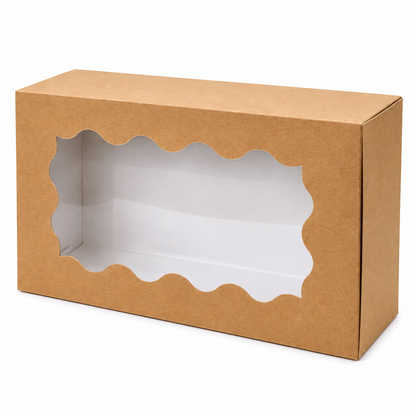 Kraft Brown Cookie Treat Box with Window, 7"L 5 Count