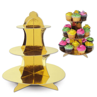 Gold 3-Tiered Metallic Cupcake Stand