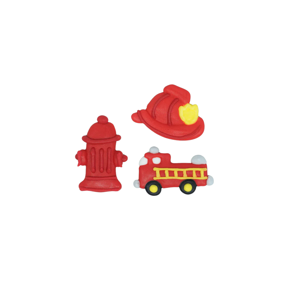 Edible Decorations Fire Fighter Sugar Set 1 1/2in 5-Count