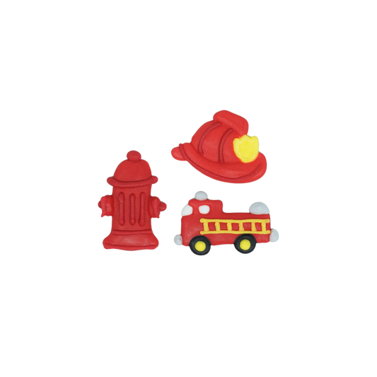 Edible Decorations Fire Fighter Sugar Set 1 1/2in 5-Count