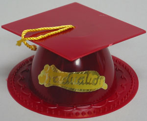 Maroon Graduation Cap With Tassel Layon Cake Topper