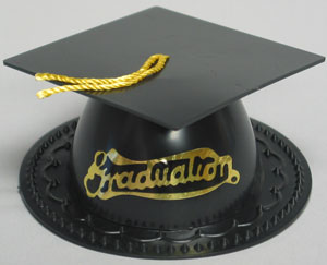 Black Graduation Cap With Tassel Layon Cake Topper