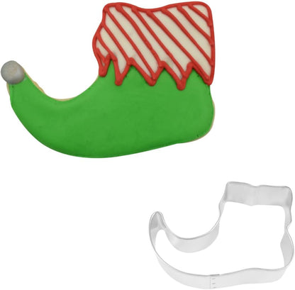 Elf Shoe Cookie Cutter – 3.5-Inch Tin-Plated Steel Christmas Cutter