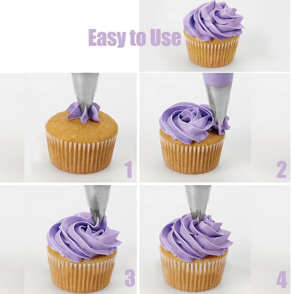 Large Cupcake Swirl & Rosette Piping Tip – 1M Open Star - Stainless Steel Cake Decorating Tip
