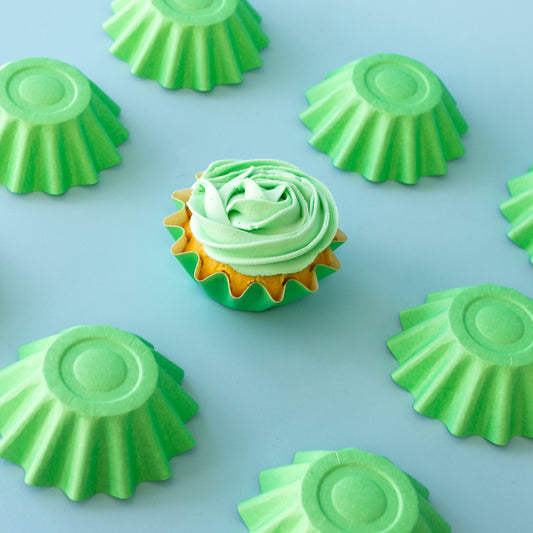 Bloom Fluted Baking Cups - Pastel Green Cupcake Liners