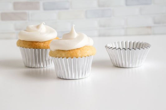 Cupcake Liners Silver Foil Mini 48-Count