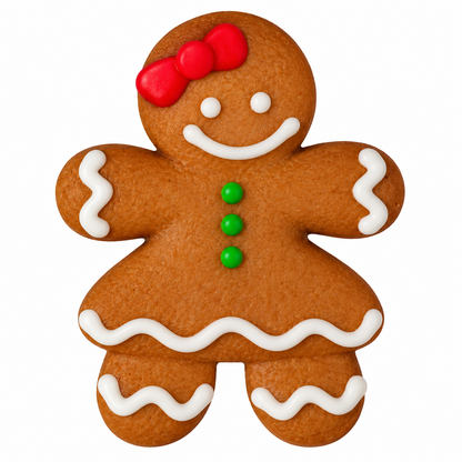 Gingerbread Girl Edible Sugar Decorations – Christmas Cookie & Cupcake Toppers – 6 Count