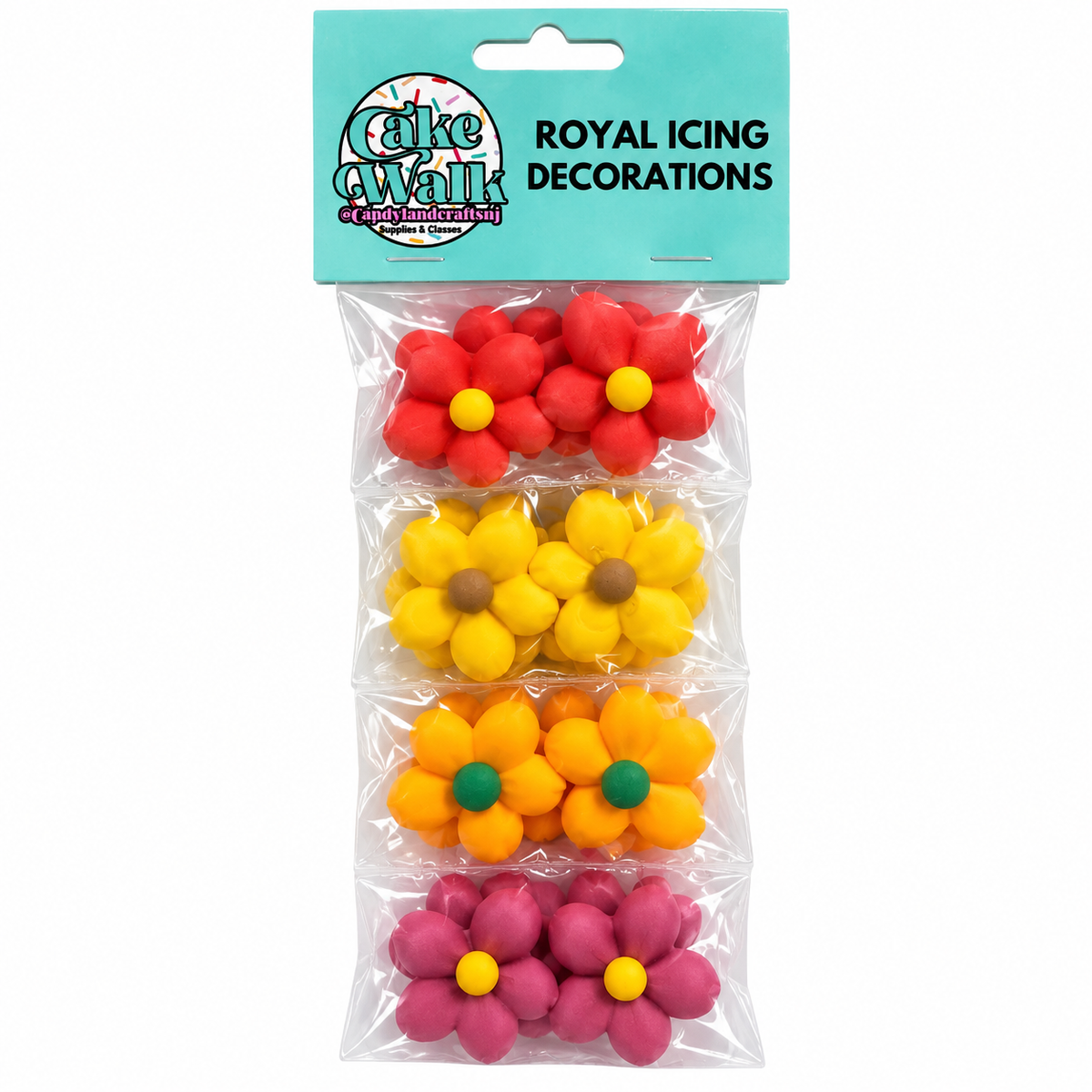 Autumn Flower Royal Icing Decorations – 1 1/8 Inch, 10 Count