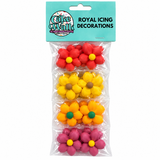 Autumn Flower Royal Icing Decorations – 1 1/8 Inch, 10 Count