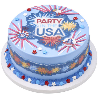 Patriotic Edible Cupcake & Oreo Disks | Party in the USA Made Simply™ Sugar Decorations 6 Count